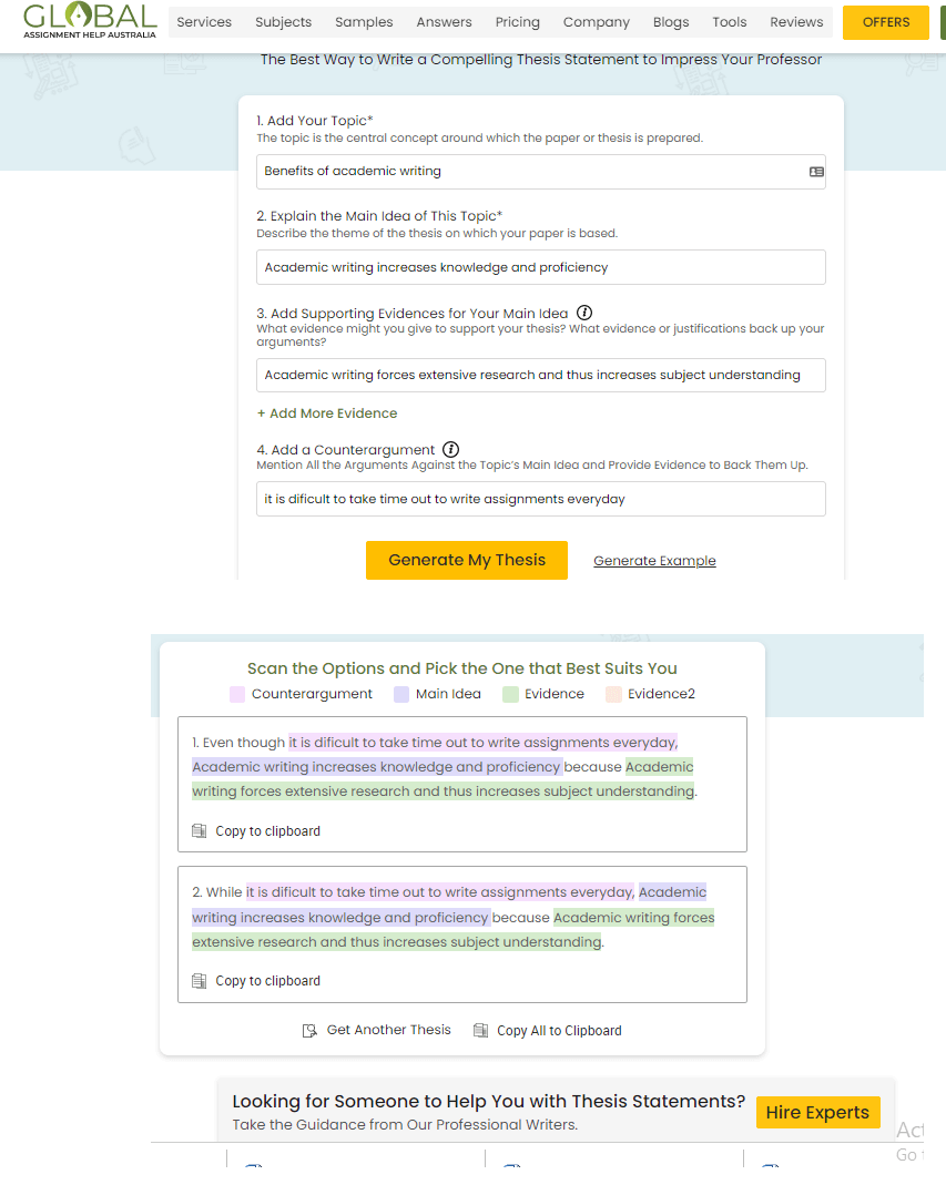 thesis statement generator tool